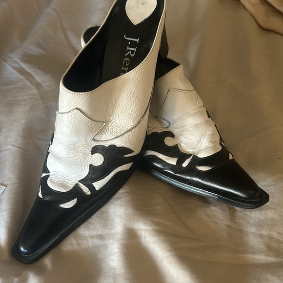 J. Renee Rodeo black and white leather mules - Picture 5 of 5